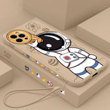 Cute Astronaut Lanyard iPhone Case