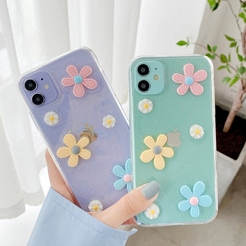 Daisy Flower Clear iPhone Case