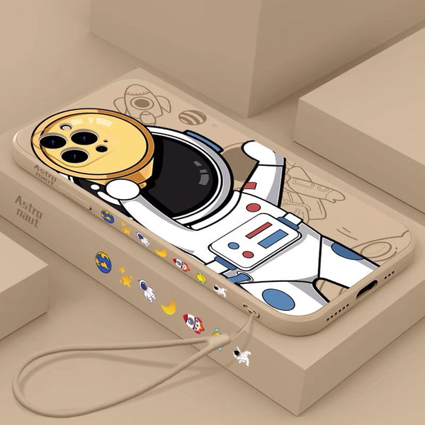 Cute Astronaut Lanyard iPhone Case
