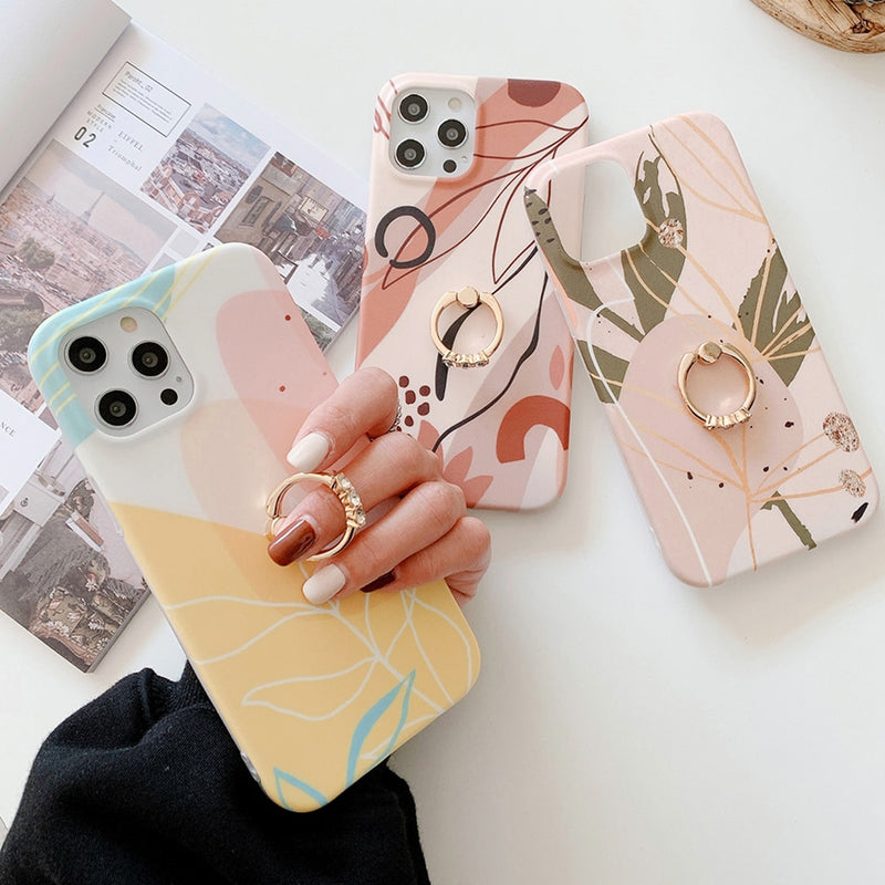 Floral Ring Holder iPhone Case