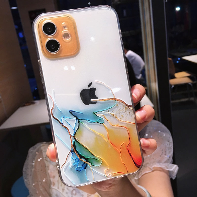 Watercolor Marble Painting iPhone Case