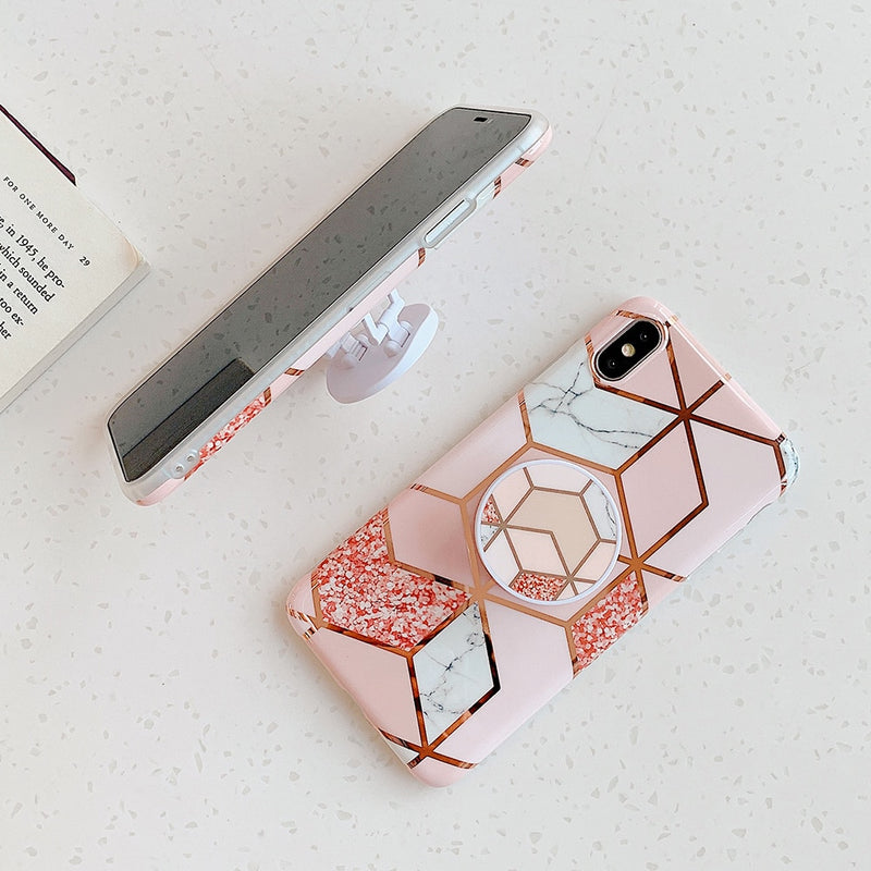 Marble Folded Holder iPhone Case