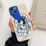 Telescope Astronaut Hand Lanyard iPhone Case