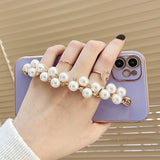 Pearl Hand Chain Electroplated iPhone Case