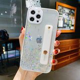 Glitter Wrist Strap Stand iPhone Case