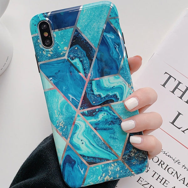 Designer Electroplated Marble iPhone Cases
