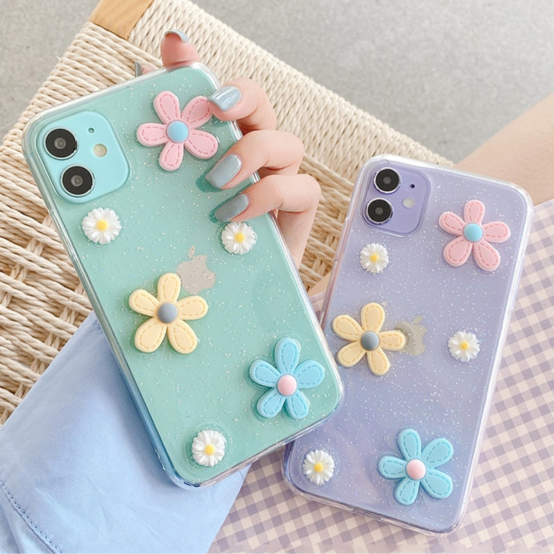 Daisy Flower Clear iPhone Case