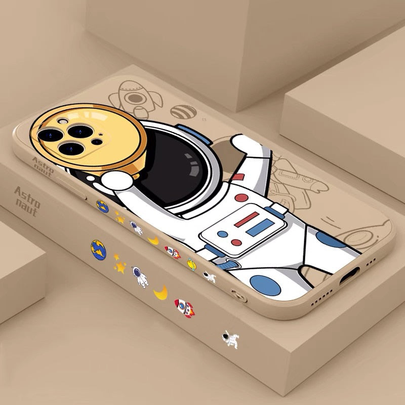 Cute Astronaut Lanyard iPhone Case