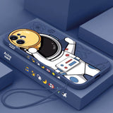 Cute Astronaut Lanyard iPhone Case