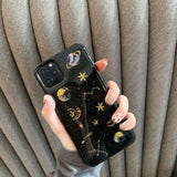 Clear Glitter Planet iPhone Case