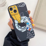 Telescope Astronaut Hand Lanyard iPhone Case