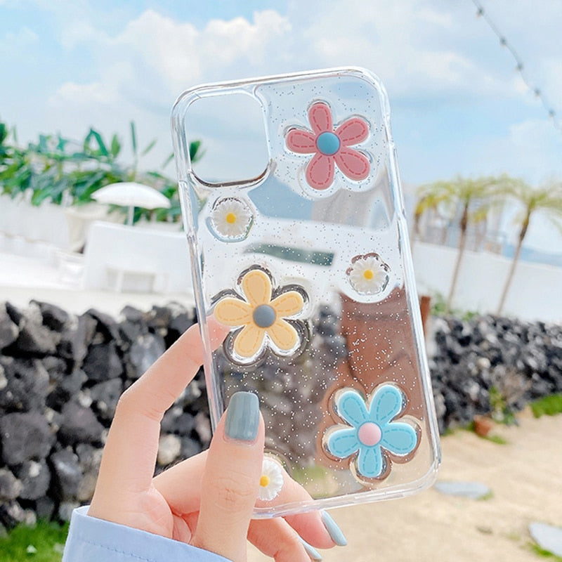 Daisy Flower Clear iPhone Case