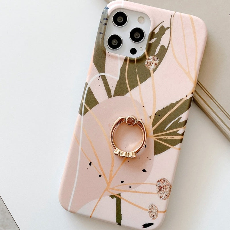 Floral Ring Holder iPhone Case