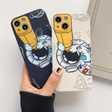 Telescope Astronaut Hand Lanyard iPhone Case