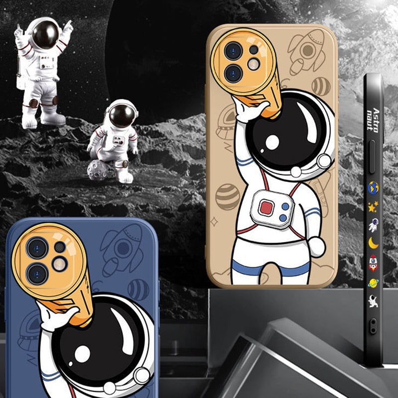 Cute Astronaut Lanyard iPhone Case