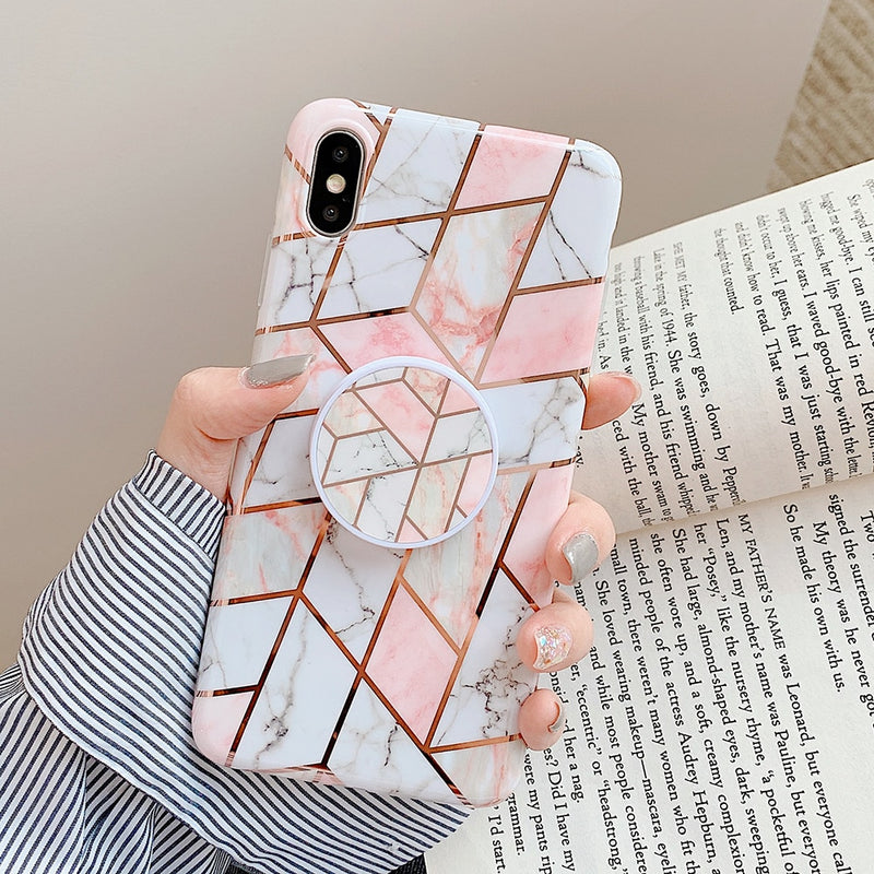 Marble Folded Holder iPhone Case