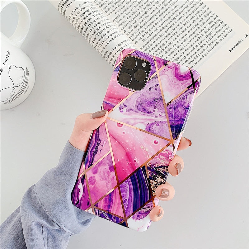 Designer Electroplated Marble iPhone Cases