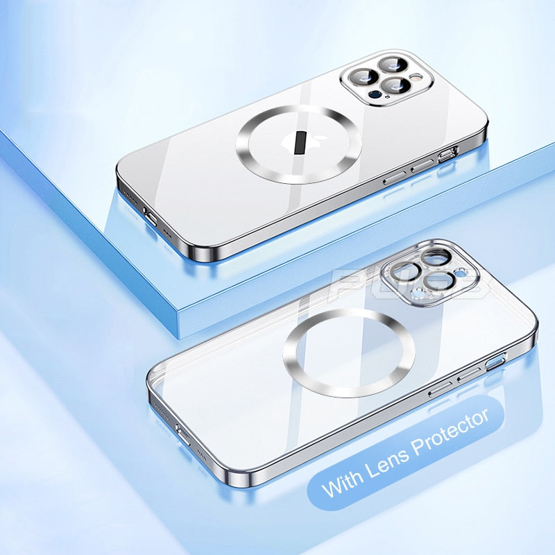 Transparent Electroplated MagSafe iPhone Case