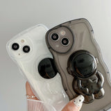 Funky Astronaut Clear Stand iPhone Case