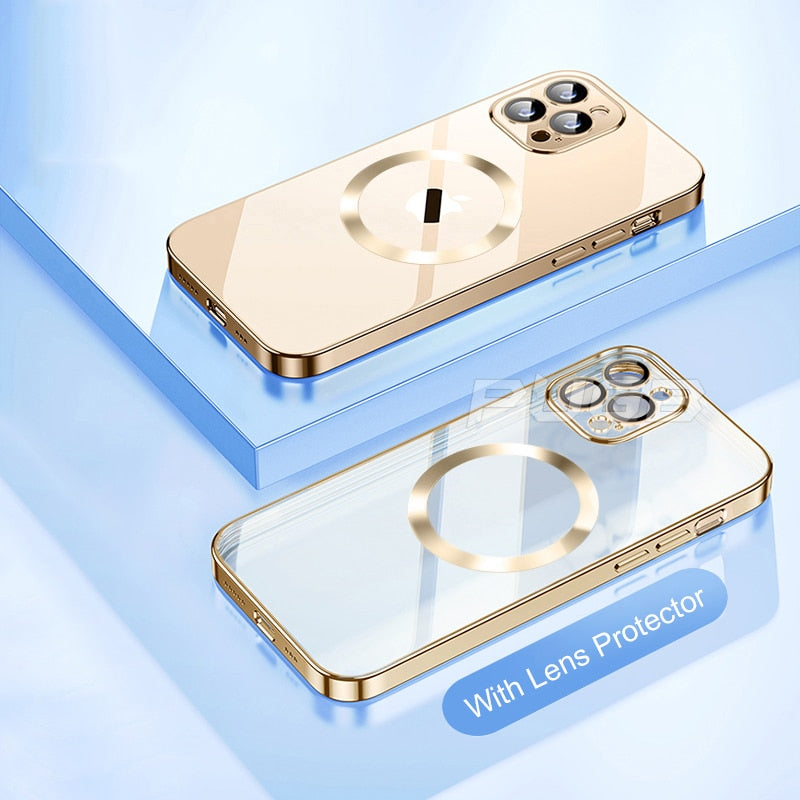 Transparent Electroplated MagSafe iPhone Case