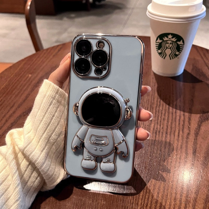 Electroplated Astronaut Holder iPhone Case