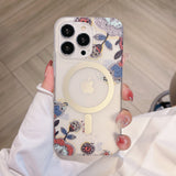 Floral MagSafe Transparent iPhone Case