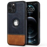 Luxury Leather iPhone Thin Case with Logo Cut