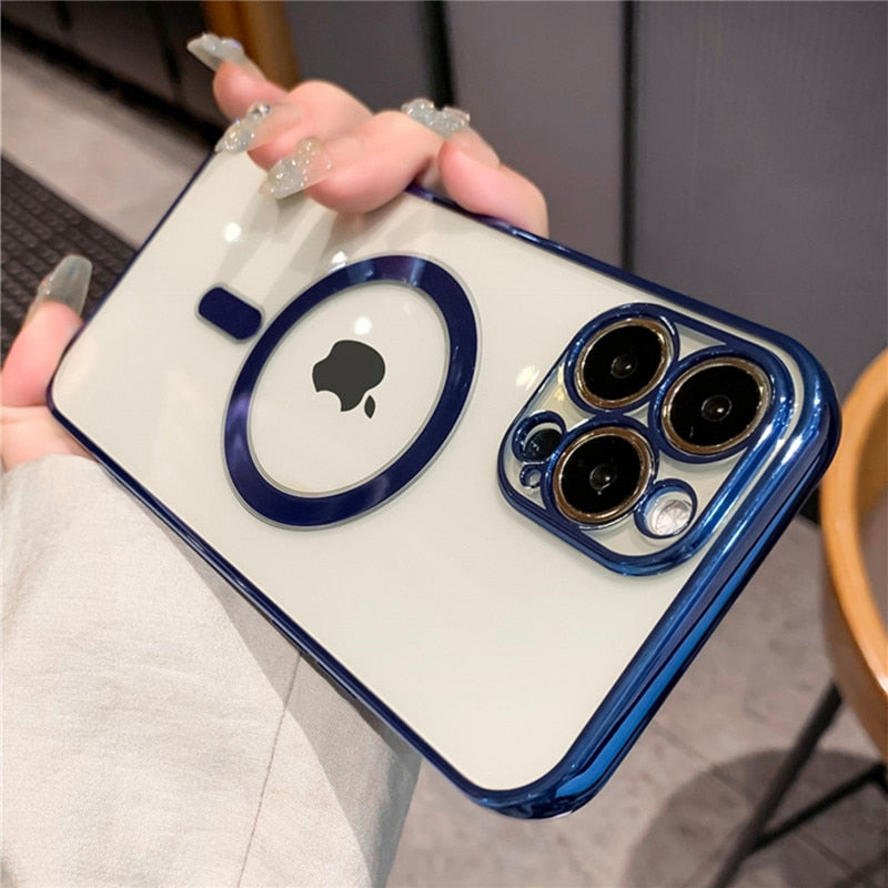 Luxury Electroplated Clear MagSafe iPhone Case