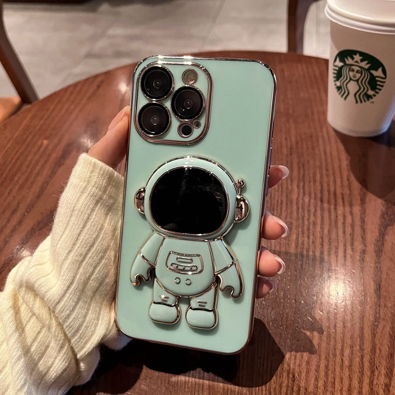 Electroplated Astronaut Holder iPhone Case