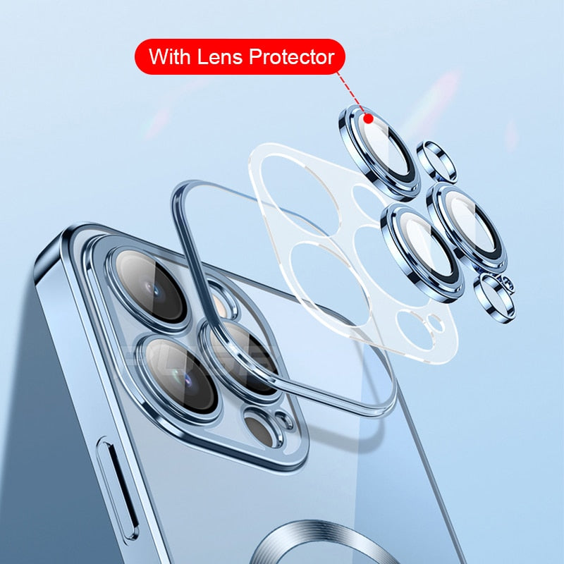 Transparent Electroplated MagSafe iPhone Case