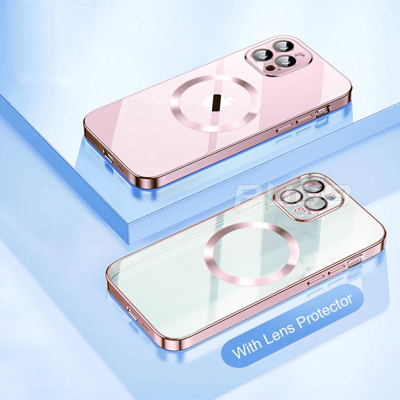 Transparent Electroplated MagSafe iPhone Case