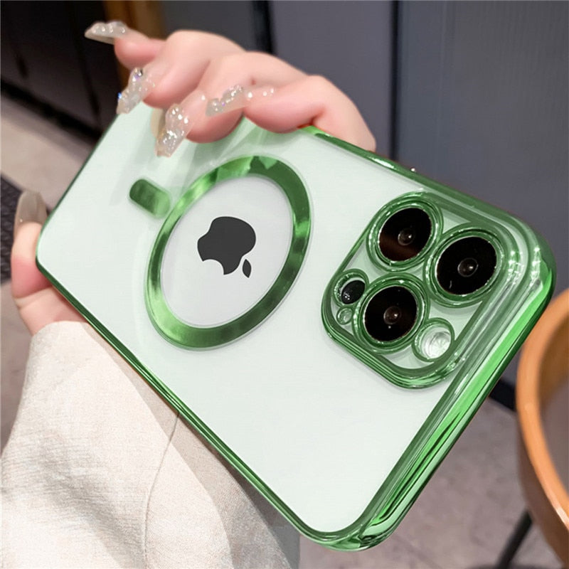 Luxury Electroplated Clear MagSafe iPhone Case