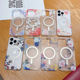 Floral MagSafe Transparent iPhone Case