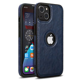 Luxury Leather iPhone Thin Case with Logo Cut