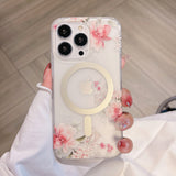 Floral MagSafe Transparent iPhone Case